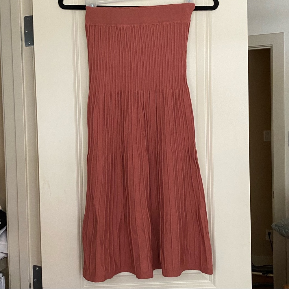 Rosebullet MIDI Terracotta Stretch- Skirt